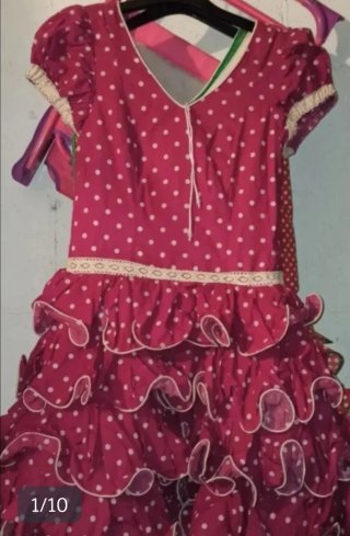 Traje Flamenca Niña Corto Lunares