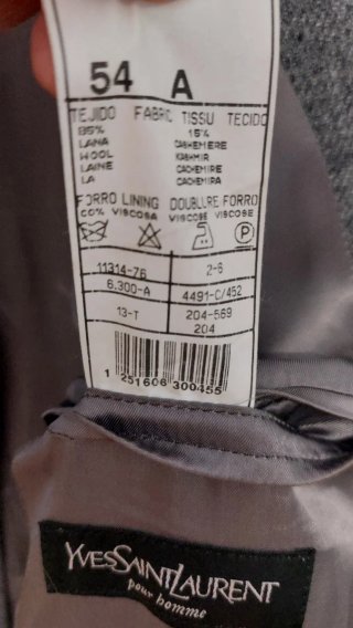 Americana Yves Saint Laurent Gris Talla 54
