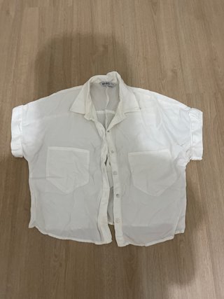Camisa corta blanca Zara Basic