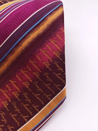 Corbata Kenzo Seda Vintage Rayas Escritura