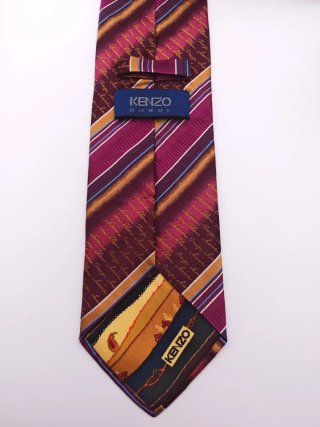 Corbata Kenzo Seda Vintage Rayas Escritura