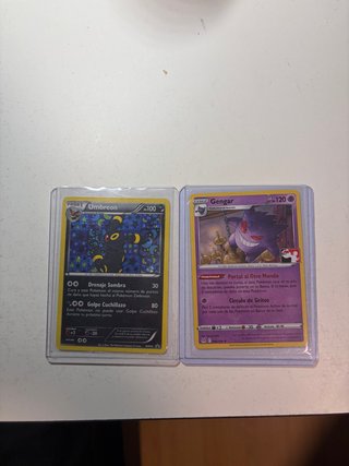 Cartas Pokémon Umbreon BW93 y Gengar 066/196