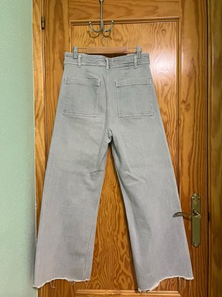 Pantalón Zara The Marine Straight Gris Talla S