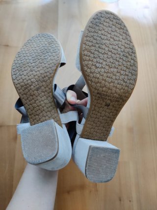 Sandalias Antea Beige y Plata Talla 39
