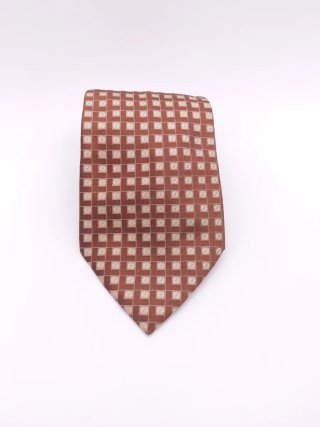 Corbata Loewe Seda Vintage Cuadros Marrón