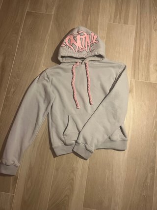 Sudadera syna world con capucha y cordones rosas