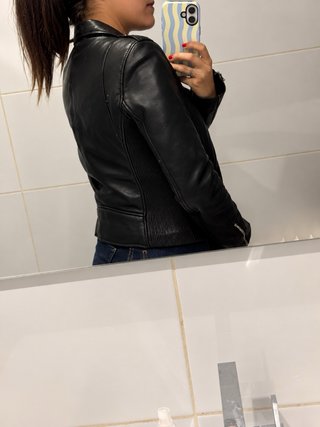 Chaqueta biker de piel ovina 100% Trafaluc Leather