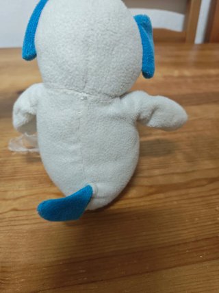 Peluche de Perro Blanco y Azul