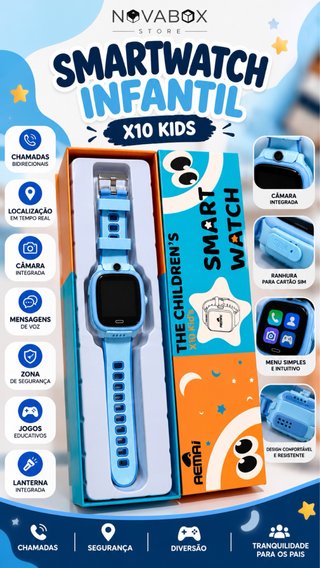 Smartwatch Infantil Azul e rosa disponivel