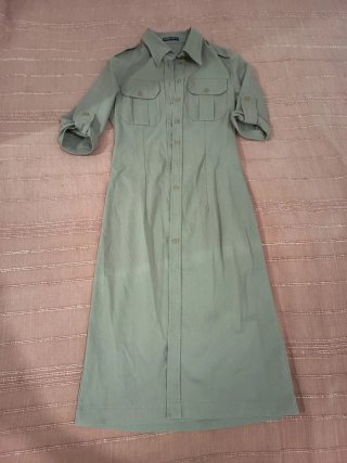 Vestido Camisero Largo System Action Verde Oliva T