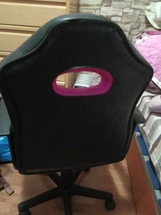 Silla de escritorio negra y rosa