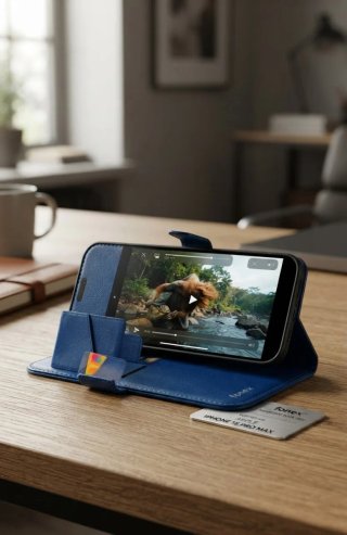 Custodia book per iPhone 15 Pro Max Blu