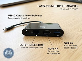 Hub Adaptador Samsung USB-C a HDMI y Ethernet