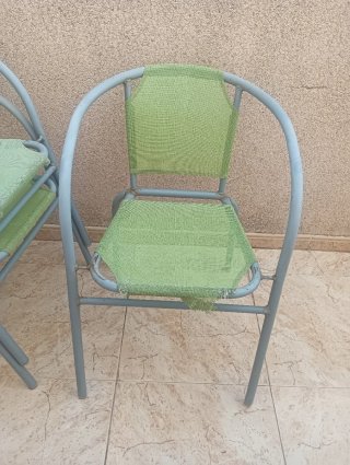 Sillas de jardín metálicas verdes