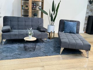 Sofá Cama Chaise Longue Gris