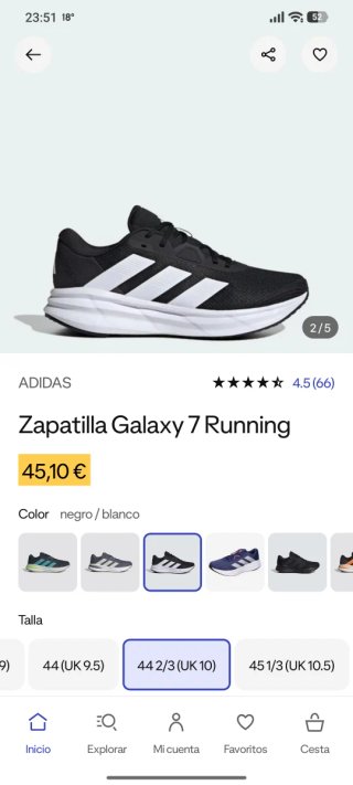 Adidas Galaxy 7 Running Hombre Talla 42