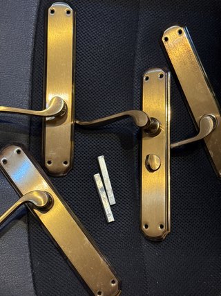 Set de 4 Manetas de Puerta Doradas