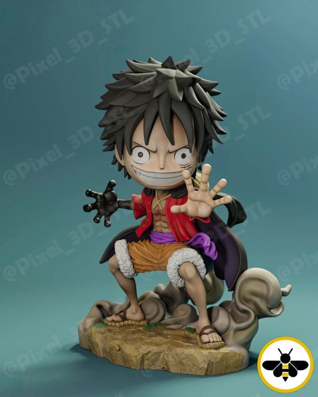 Luffy Chibi Figura en Resina 16k alta definición