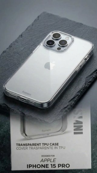 Cover trasparente invisible per iPhone 15 Pro