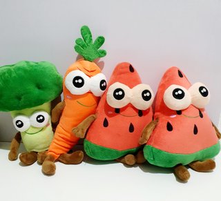 Lote Peluches Frutas y Verduras Medianos