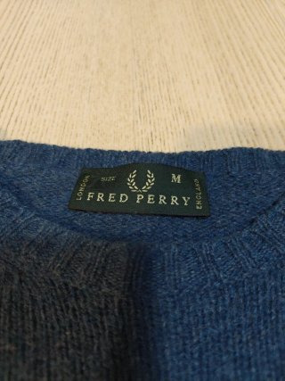 Jersey Fred Perry Azul 100% Lana - Talla M