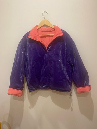 Cazadora reversible rosa y morada