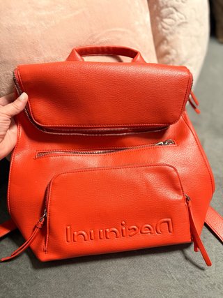 Mochila Desigual Naranja Original Sin Uso