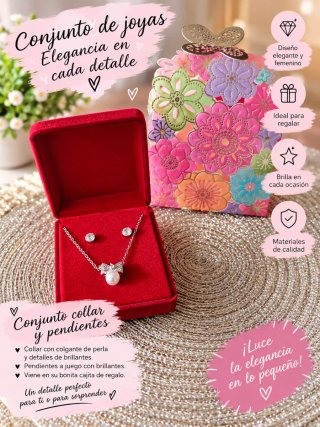Conjunto de joyas: collar y pendientes