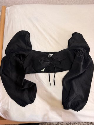 Top Negro Manga H&M