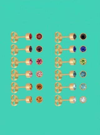 Set de 12 Pares de Pendientes de Acero