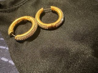 Pendientes Aro Swarovski Dorados