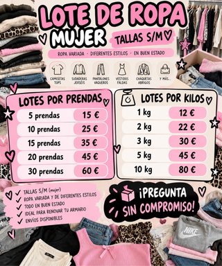 Lote Ropa Mujer Tallas S/M/L - Por Kilos