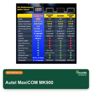 CON TARA - Autel MaxiCOM MK900 escáner diagnóstico coche