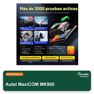 CON TARA - Autel MaxiCOM MK900 escáner diagnóstico coche