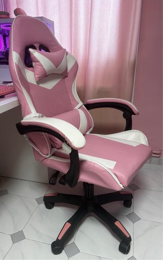 Silla Gamer Rosa y Blanco