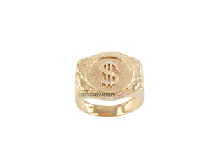 sello oro 18k con piedra con circonita