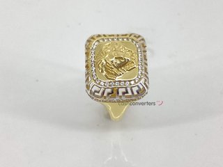 sello oro 18k con piedra con circonita