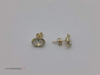 pendientes oro 18k con piedra con circonita