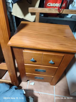 2 cabeceros 90 + mesilla madera