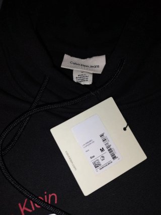 Sudadera Calvin Klein CK Logo Negra y Rosa