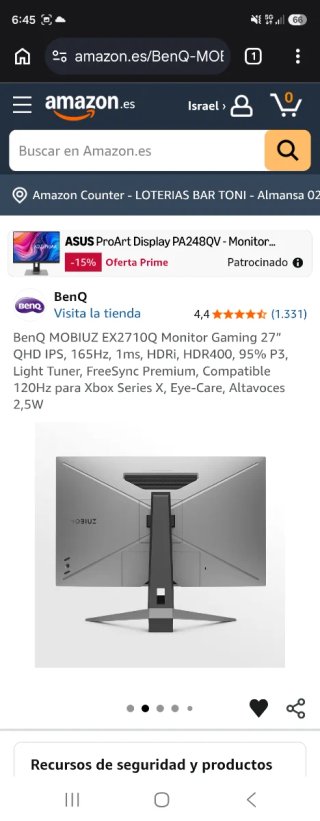BenQ MOBIUZ EX2710Q Monitor Gaming 27”QHDIPS,165hz