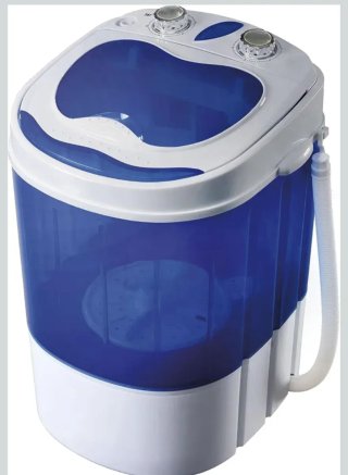 Lavadora Portátil Compacta Azul y Blanca