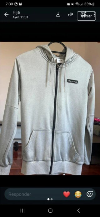 Sudadera Ellesse Gris con Cremallera