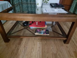 Mesa de centro madera y cristal