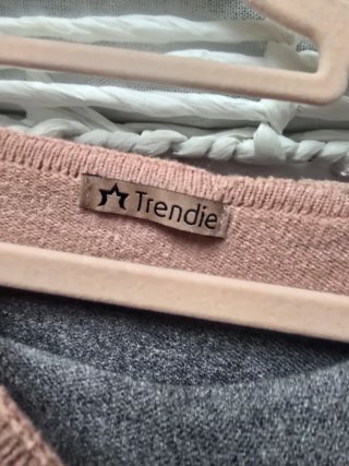 Jersey de punto rayas rosa y gris