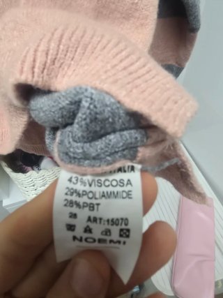 Jersey de punto rayas rosa y gris