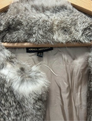Abrigo Amaya Arzuaga Pelo Talla 40  Gris