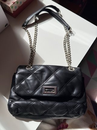 Bolso de Piel Negro Acolchado