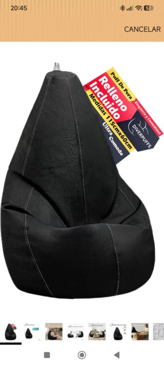 Puff Gigante XXL DIVERPUFFS Negro.