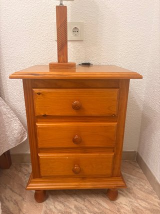 Cabecero, piecero y mesita Provenzal de Madera